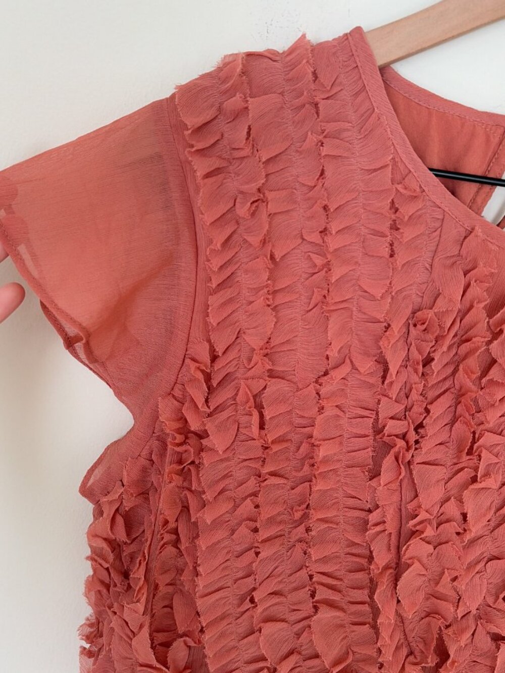 NWT ASOS Design Dusky Pink Chiffon Ruffle Micro Mini Dress - Picture 3 of 8